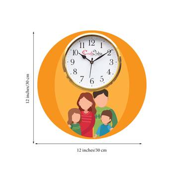 Family Theme Wooden Colorful Round Wall Clock 3