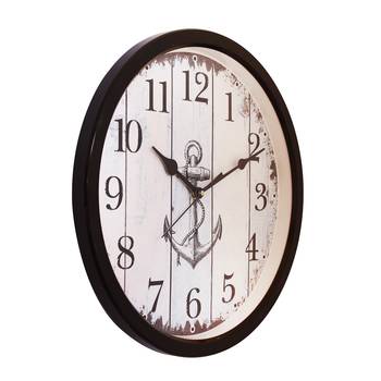 Round Antique look Plastic Quartz analog wall clock (Black 32 x 32 cm) 4