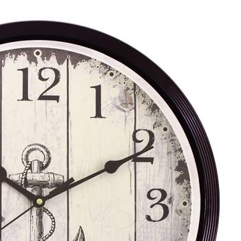 Round Antique look Plastic Quartz analog wall clock (Black 32 x 32 cm) 5