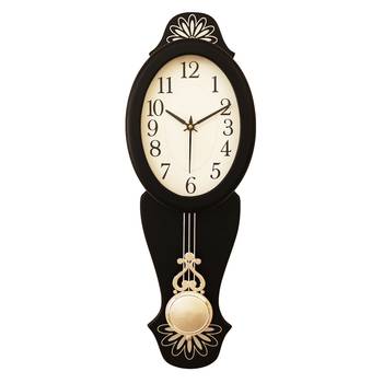 Black vertical wooden analog wall clock(21 cm x 7 cm) 1