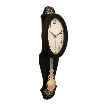 Black vertical wooden analog wall clock(21 cm x 7 cm) 4