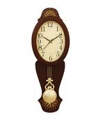 Cola Brown vertical wooden analog wall clock(21 cm x 7 cm)