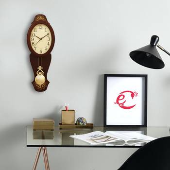 Cola Brown vertical wooden analog wall clock(21 cm x 7 cm) 2