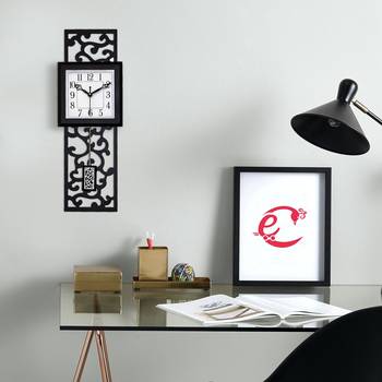 Black vertical wooden analog wall clock(53 cm x 17.8 cm) 2