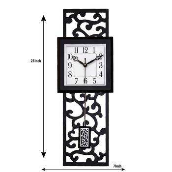 Black vertical wooden analog wall clock(53 cm x 17.8 cm) 3