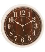 Round Designer Plastic Quartz analog wall clock (White 32 x 32 cm)