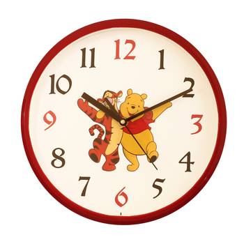 Round Kid's Collection Plastic Quartz analog wall clock (Red 25 x 25 cm) 1
