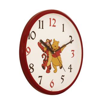 Round Kid's Collection Plastic Quartz analog wall clock (Red 25 x 25 cm) 4