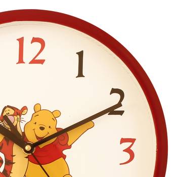 Round Kid's Collection Plastic Quartz analog wall clock (Red 25 x 25 cm) 5