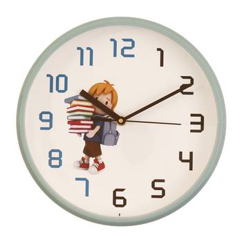 Round Kid's Collection Plastic Quartz analog wall clock (Sky Blue 25 x 25 cm) 1