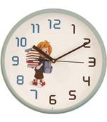 Round Kid's Collection Plastic Quartz analog wall clock (Sky Blue 25 x 25 cm)