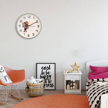 Round Kid's Collection Plastic Quartz analog wall clock (Sky Blue 25 x 25 cm) 2