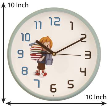 Round Kid's Collection Plastic Quartz analog wall clock (Sky Blue 25 x 25 cm) 3