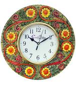 Handcrafted Antique Design Papier-Mache Wooden Wall Clock