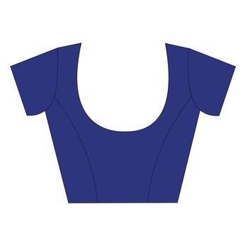 Navy blue embroidered georgette saree with blouse 4