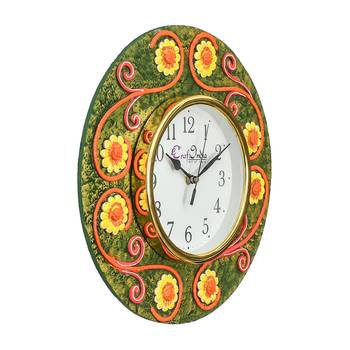 Handcrafted Antique Design Papier-Mache Wooden Wall Clock 4