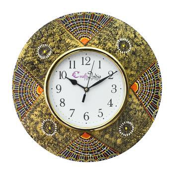 Handcrafted Antique Design Papier-Mache Wooden Wall Clock 1