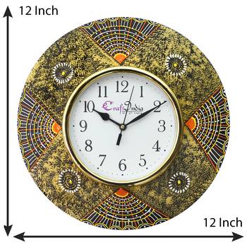 Handcrafted Antique Design Papier-Mache Wooden Wall Clock 3