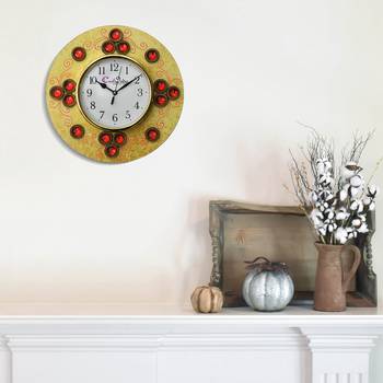 Handcrafted Antique Design Papier-Mache Wooden Wall Clock 2