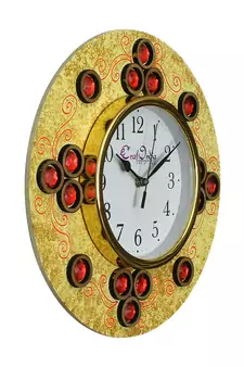 Handcrafted Antique Design Papier-Mache Wooden Wall Clock