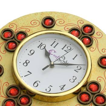 Handcrafted Antique Design Papier-Mache Wooden Wall Clock 5