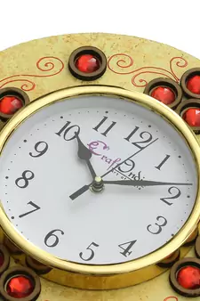 Handcrafted Antique Design Papier-Mache Wooden Wall Clock
