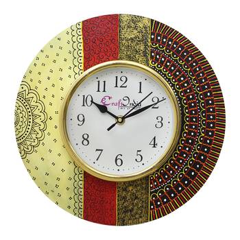Handcrafted Antique Design Papier-Mache Wooden Wall Clock 1