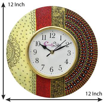 Handcrafted Antique Design Papier-Mache Wooden Wall Clock 3