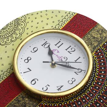 Handcrafted Antique Design Papier-Mache Wooden Wall Clock 5
