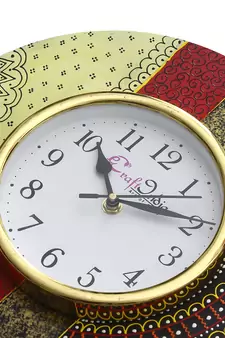 Handcrafted Antique Design Papier-Mache Wooden Wall Clock