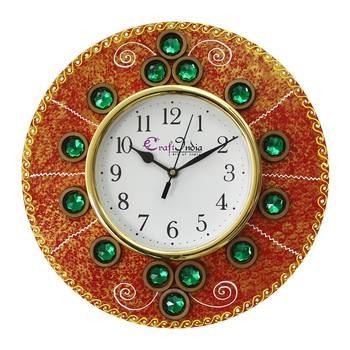 Handcrafted Antique Design Papier-Mache Wooden Wall Clock 1