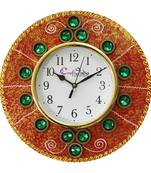 Handcrafted Antique Design Papier-Mache Wooden Wall Clock