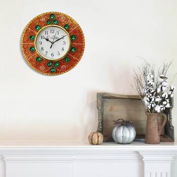 Handcrafted Antique Design Papier-Mache Wooden Wall Clock 2