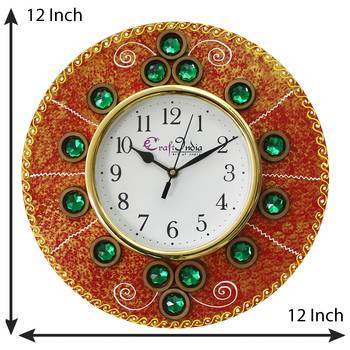 Handcrafted Antique Design Papier-Mache Wooden Wall Clock 3
