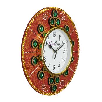 Handcrafted Antique Design Papier-Mache Wooden Wall Clock 4