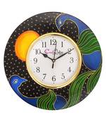 Handcrafted Ethnic Theme Round Wooden Wall Clock