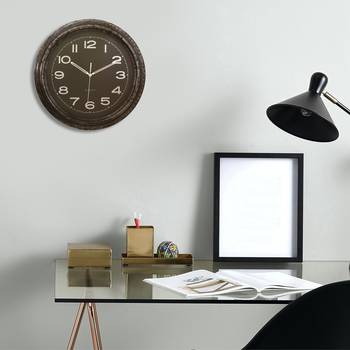 Black Plastic Round Analog Wall Clock (16*16 Inches) 2