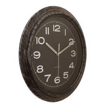 Black Plastic Round Analog Wall Clock (16*16 Inches) 4