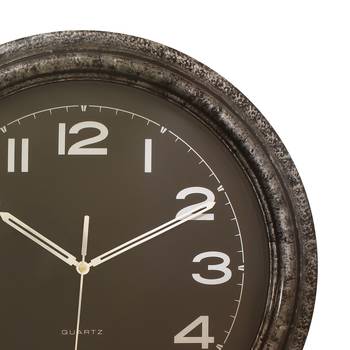 Black Plastic Round Analog Wall Clock (16*16 Inches) 5