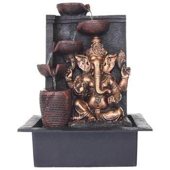 Brown Textured Lord Ganesha Decorative Water Fountain 3