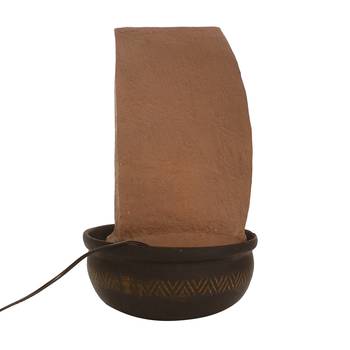 Brown Designer 4 Step Golden Finish Polyresin Water Fountain With Led Lights 16.5 X 10.5 Inch 5