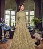 Mehendi embroidered net salwar