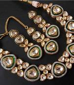 Golden Semi Precious Royal Kundan Necklace Sets