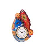 Turban Lord Ganesha Coloful Wooden Handcrafted Wooden Wall Clock (H - 18Inch)