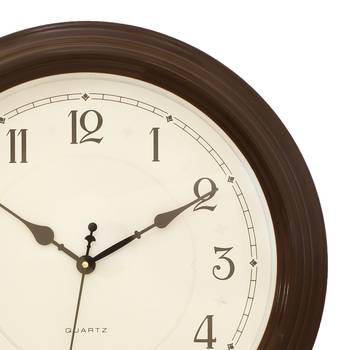 Brown Plastic Round Analog Wall Clock (16*16 Inches) 4