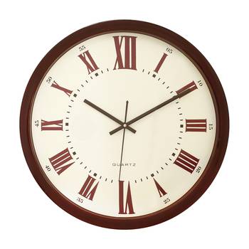 Brown Plastic Round Analog Wall Clock (14*14 Inches) 1