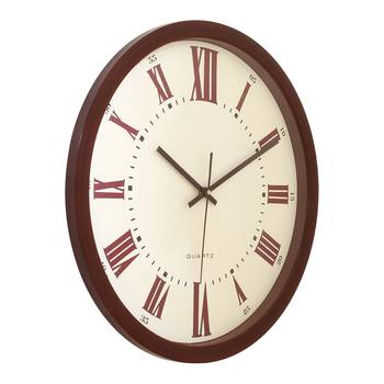 Brown Plastic Round Analog Wall Clock (14*14 Inches) 3