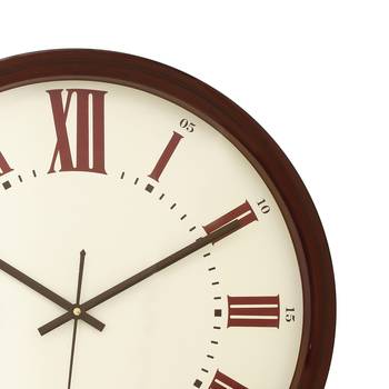 Brown Plastic Round Analog Wall Clock (14*14 Inches) 4