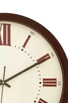 Brown Plastic Round Analog Wall Clock (14*14 Inches)