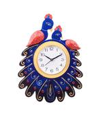 Handcrafted Papier-Mache 2 Peococks Decorative Wall Clock